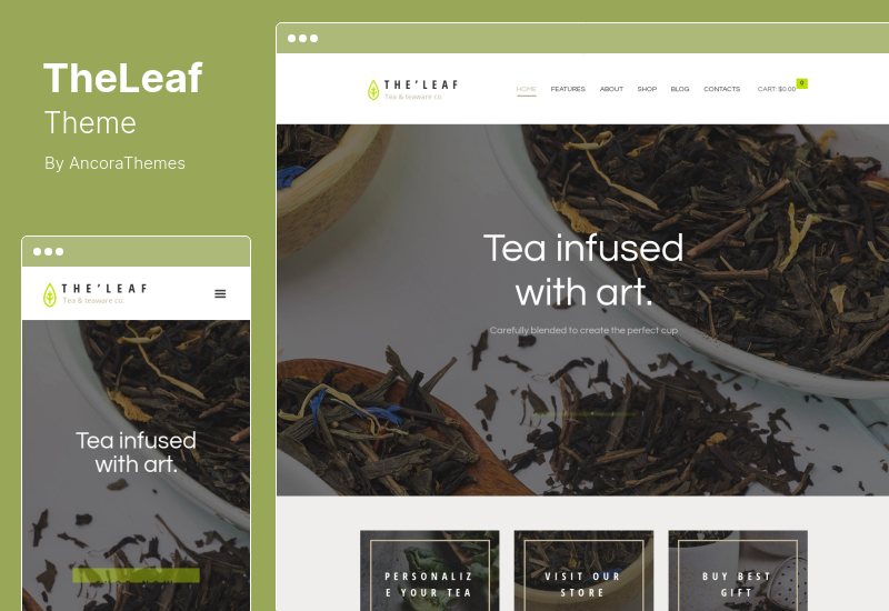 TheLeaf Theme - Tea WordPress pentru compania de producție de ceai și cafenea online