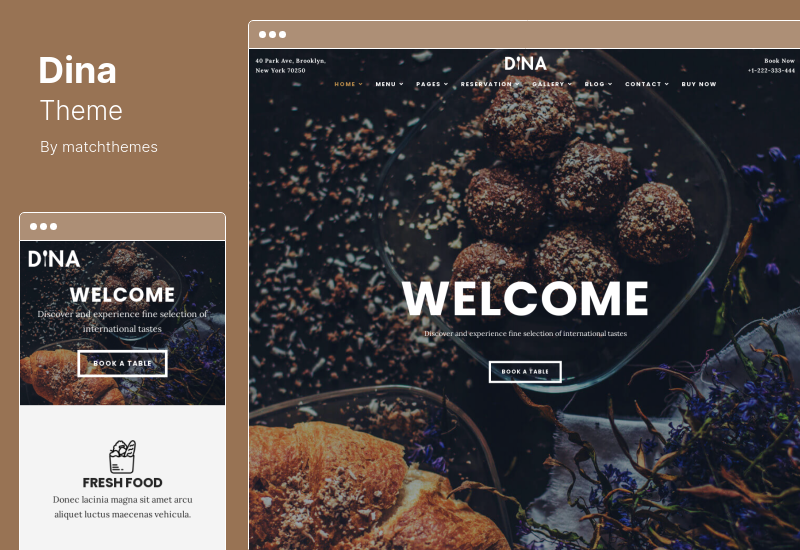 Tema Dina - Tema de WordPress para restaurante, cafetería y comida