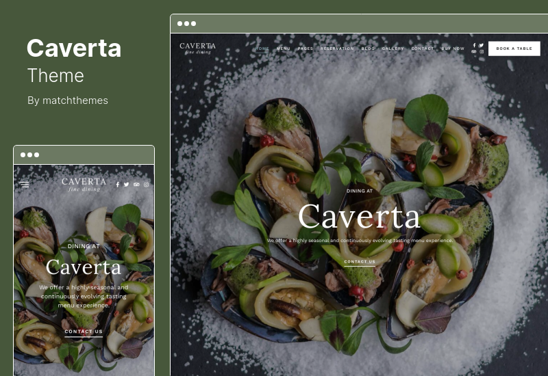 Thème Caverta - Thème WordPress pour restaurant café