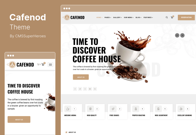 Cafenod Theme - ร้านกาแฟ WordPress Theme