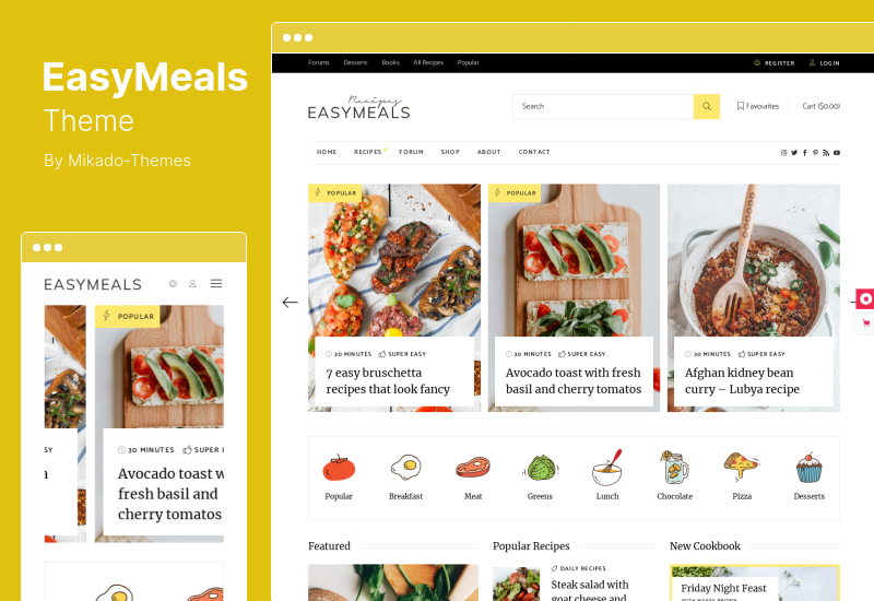 Tema EasyMeals - Tema de WordPress para blog de comida