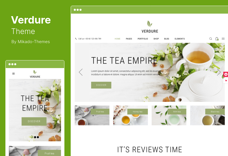 Verdure-Thema - Bio-Tee-Shop WordPress-Theme