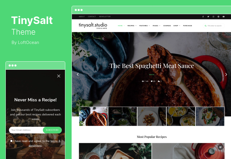 Tema TinySalt - Tema de WordPress para blog de comida personal