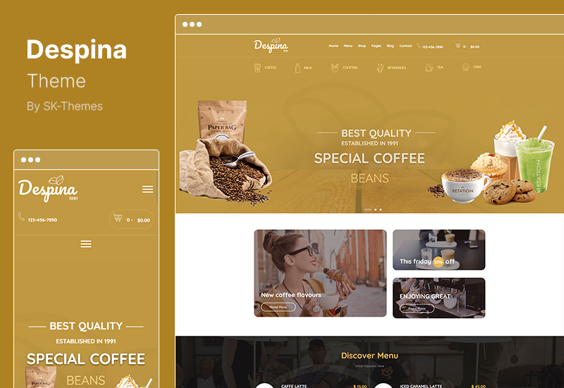 Despina Theme - Kafe & Kedai Kopi Tema WordPress