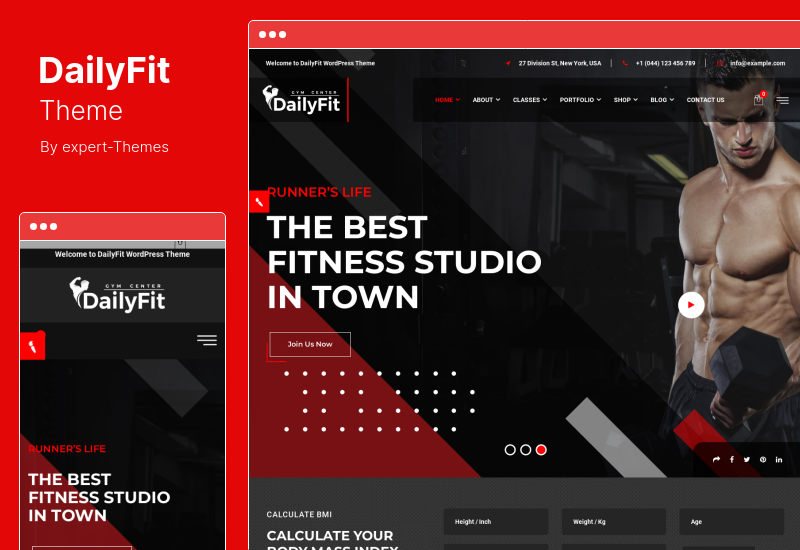 Motyw DailyFit - Motyw WordPress Fitness Siłownia