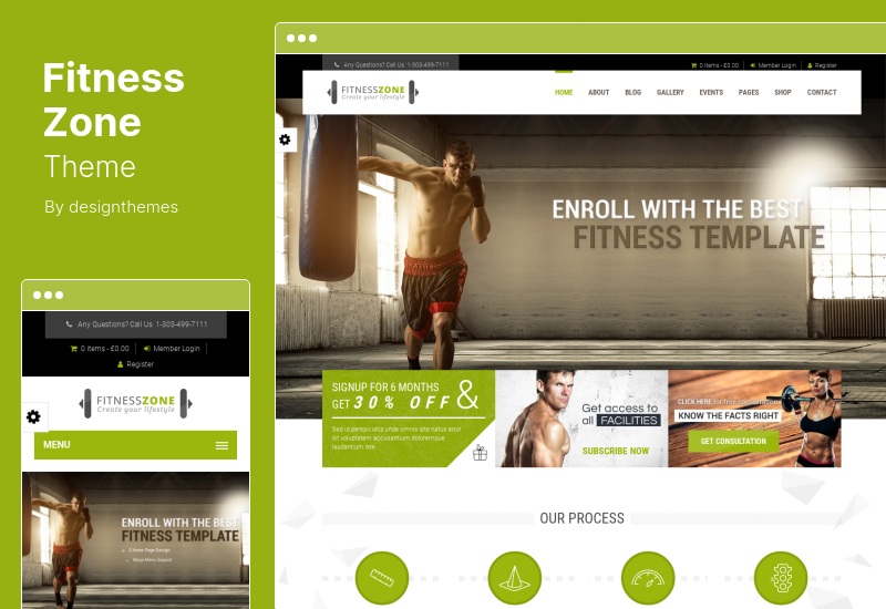 Tema della zona fitness - Palestra, tema WordPress per il fitness