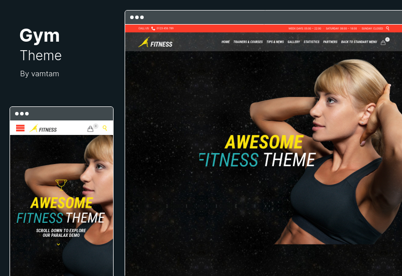 Motyw siłowni - Motyw WordPress Fitness