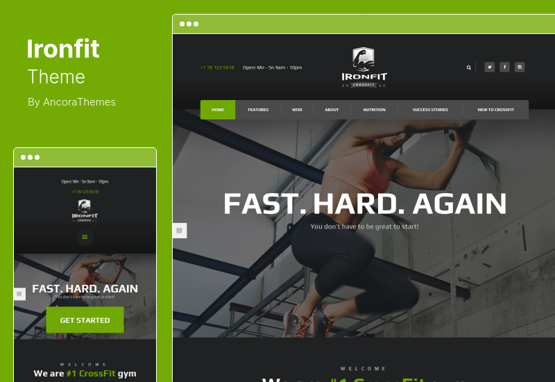 موضوع Ironfit - لياقة بدنية ، رياضة كروس فيت وورد الموضوع