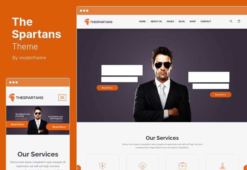 TheSpartans Theme - เจ้าหน้าที่รักษาความปลอดภัย WordPress Theme