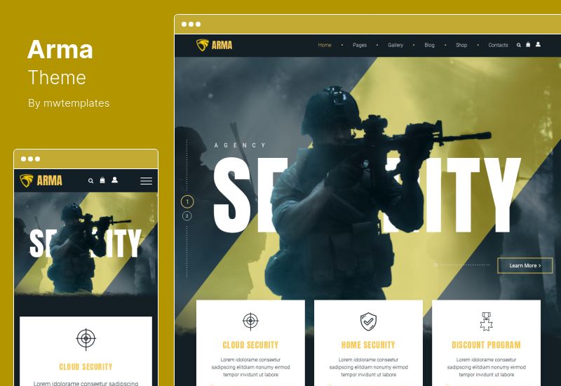 Arma Theme - Motyw WordPress dla służby wojskowej