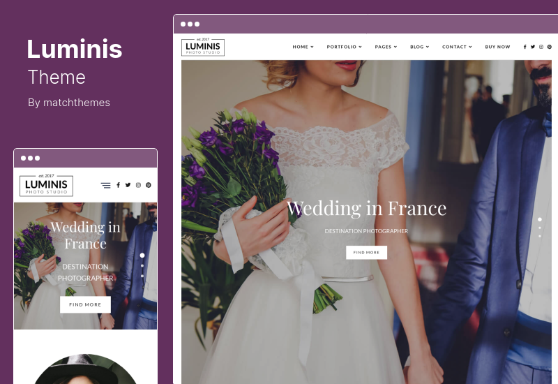 Tema Luminis - Tema WordPress per la fotografia per portfolio di matrimoni, viaggi, eventi