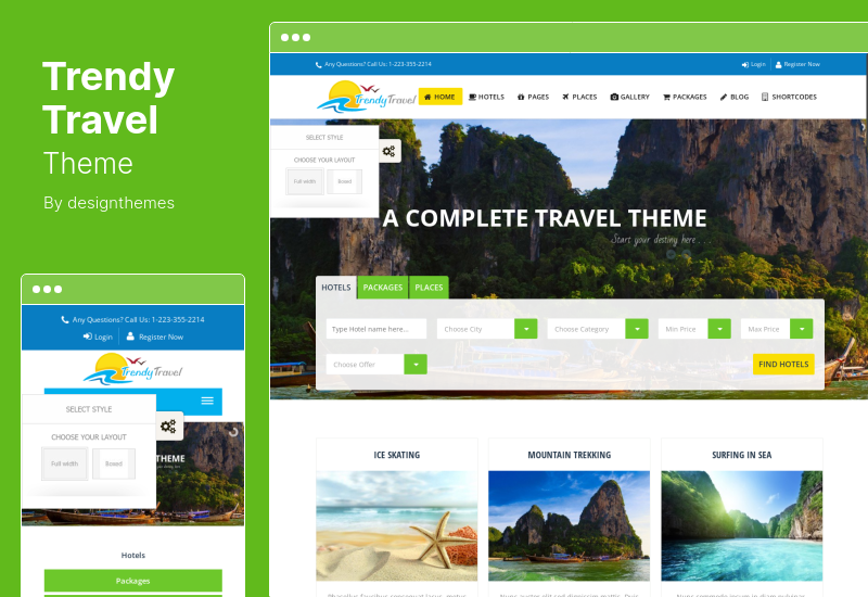 Tema Perjalanan Trendi - Tema WordPress Pariwisata & Perjalanan