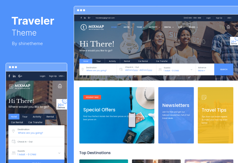 Traveler Theme - Reisebuchungs-WordPress-Theme