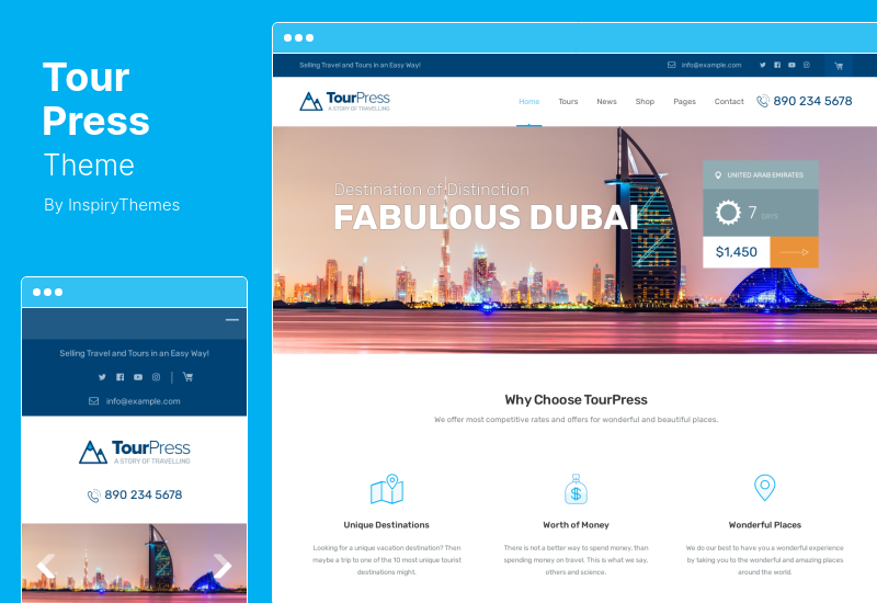 TourPress Theme - จองการเดินทาง WordPress Theme