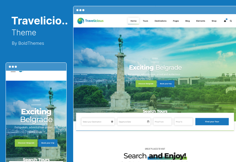 Tema Travelicious - Tema WordPress pentru turism, agenție de turism și tour operator