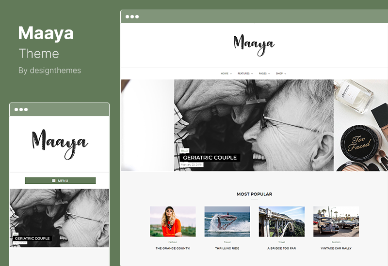 Maaya Theme - тема WordPress для блога о путешествиях