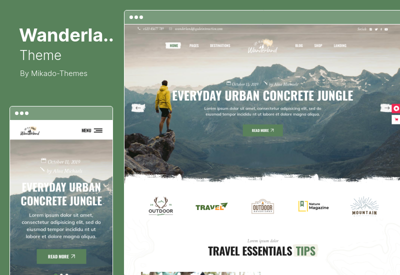 Tema Wanderland - Tema de WordPress para blog de viajes