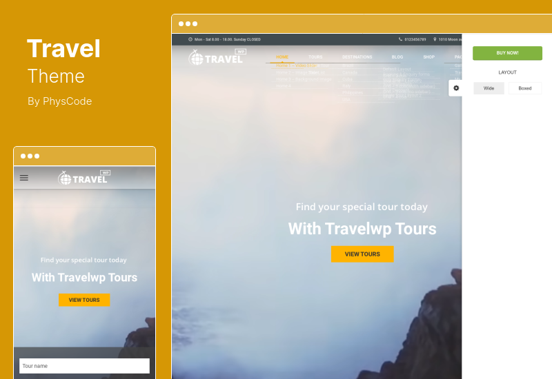 Travel Theme - тема WordPress для бронирования туров