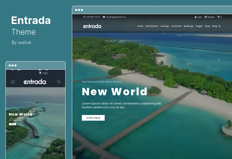 ธีม Entrada - ทัวร์ผจญภัยและท่องเที่ยว WordPress Theme