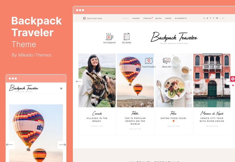 Backpack Traveler Theme - Tema WordPress Blog Modern