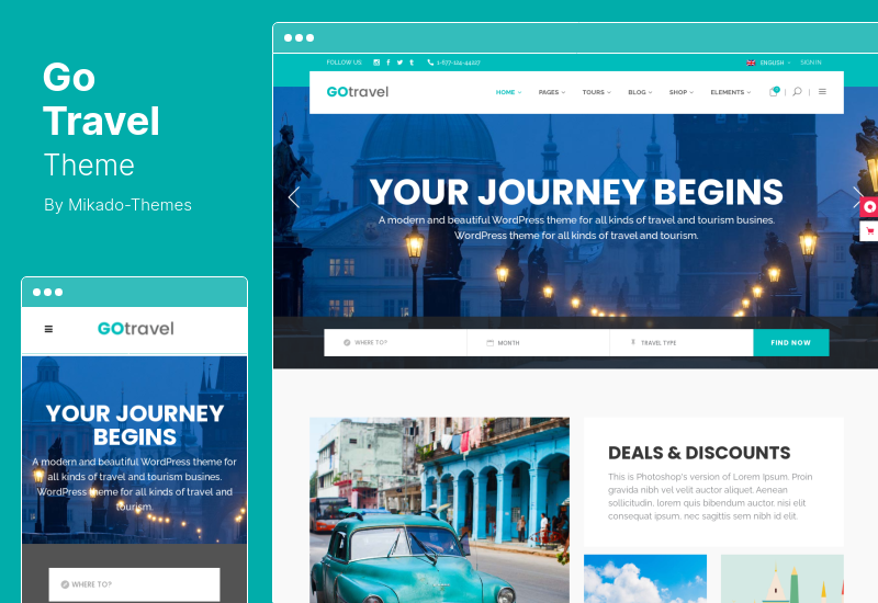 GoTravel 테마 - 여행사 WordPress 테마