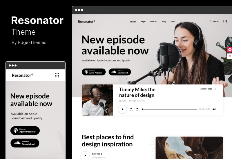 Resonator-Design – Audio-Podcast-WordPress-Design