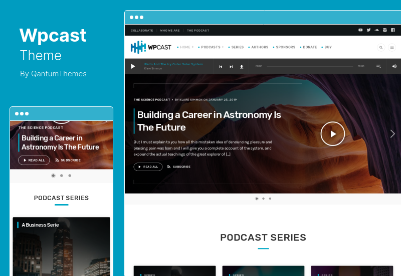 ธีม Wpcast - ธีมเสียงพอดคาสต์ WordPress