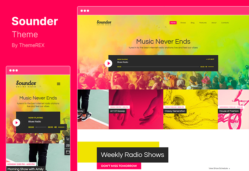 Sounder Theme - Tema WordPress pentru postul de radio online pe internet