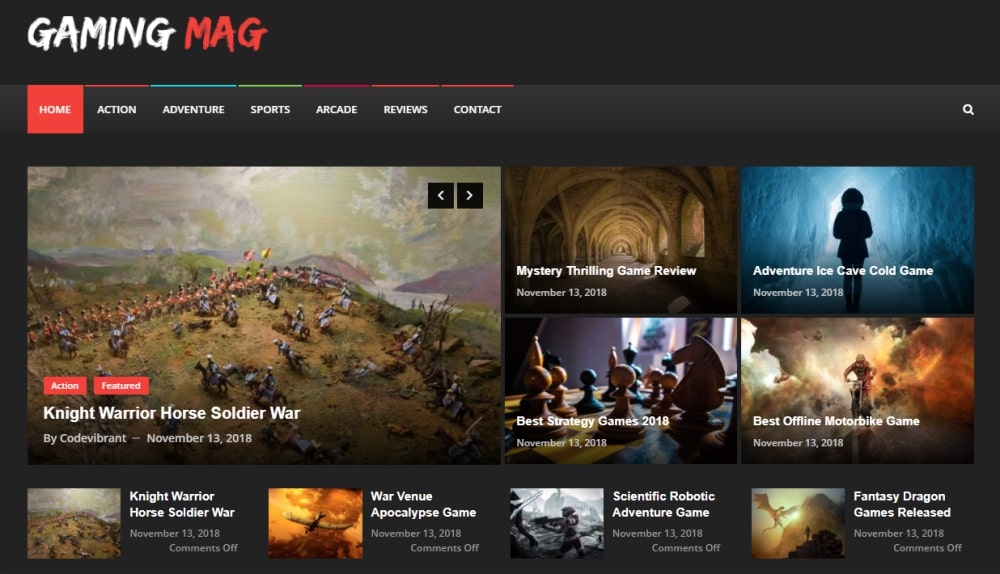 Tema WordPress di Gaming Mag