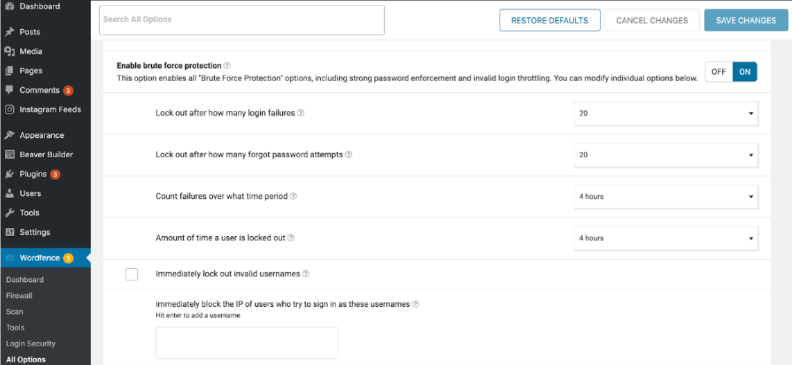 pda-wordfence-enable-brute-force-attack