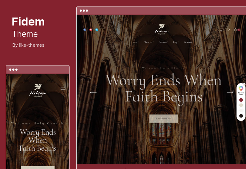 Fidem Theme - Tema WordPress Gereja & Agama