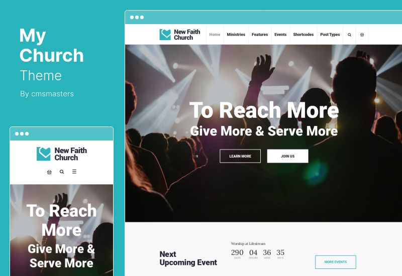 My Church Theme — тема WordPress о религии с событиями, пожертвованиями и проповедями