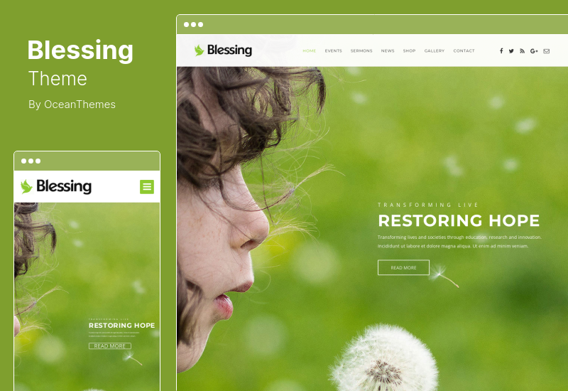 Blessing Theme - Tema de WordPress receptivo para sitios web de iglesias