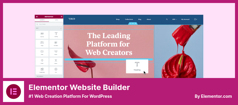 Complemento Elementor Website Builder - Plataforma de creación web n.° 1 para WordPress