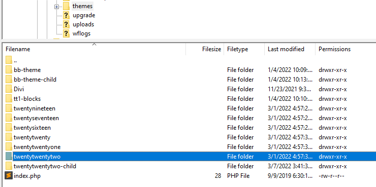 nama folder tema induk