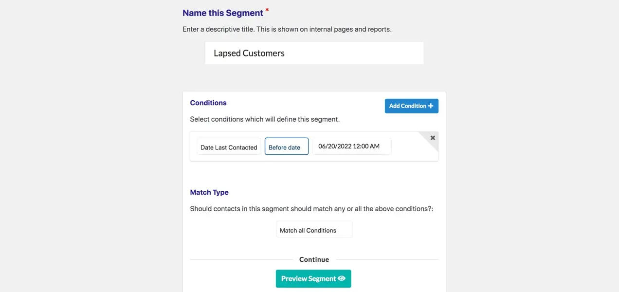 การสร้างเซ็กเมนต์ใน Jetpack CRM