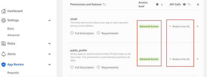 Facebook's advanced permission settings