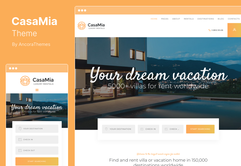 CasaMia Theme - Penyewaan Properti Tema WordPress Real Estat