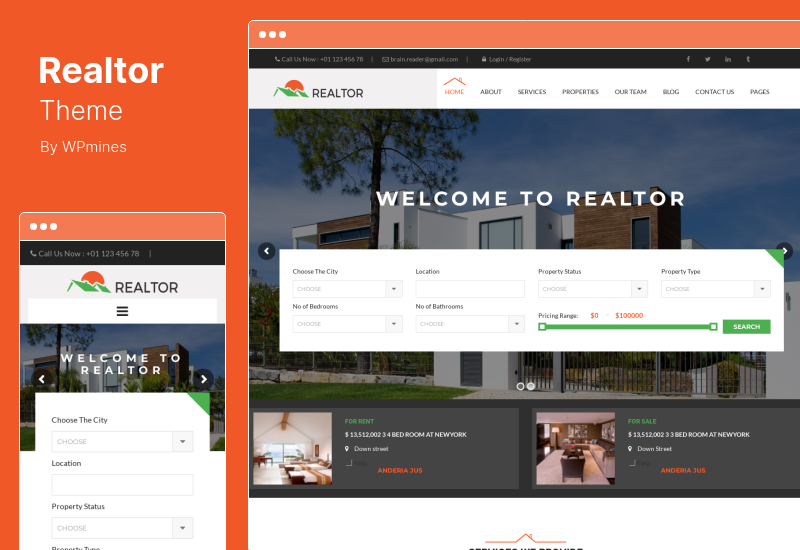 Makler-Thema – Responsives Immobilien-WordPress-Theme