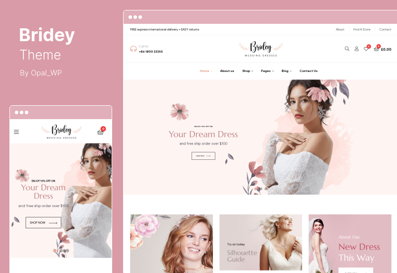 Bridey Theme - WordPress тема WooCommerce для свадебного магазина