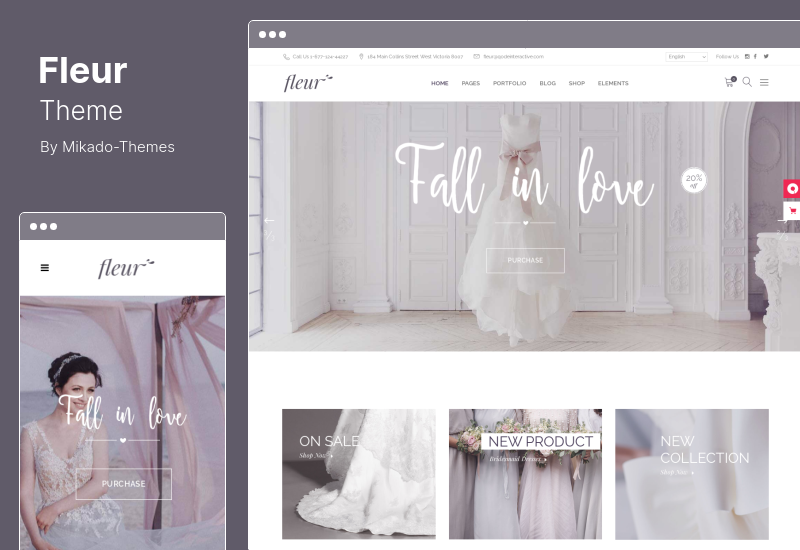 Fleur-Theme - Hochzeits-WordPress-Thema