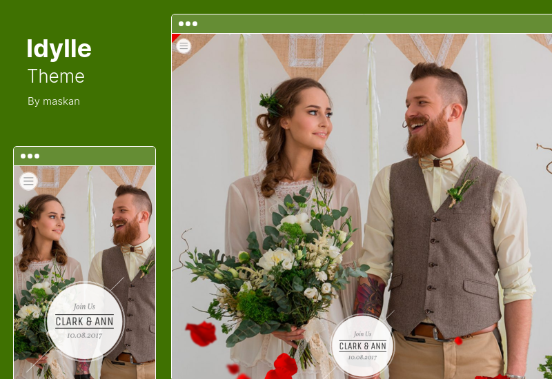 Idylle Theme - Tema creativo de WordPress para bodas