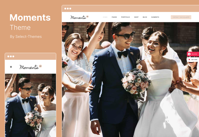 Moments Theme - Тема WordPress для свадебных мероприятий