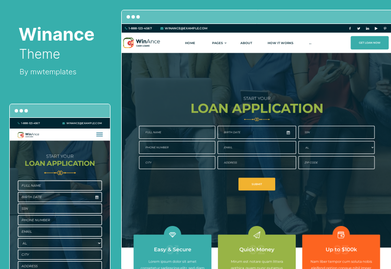 Motyw Winance - Motyw WordPress firmy finansowej