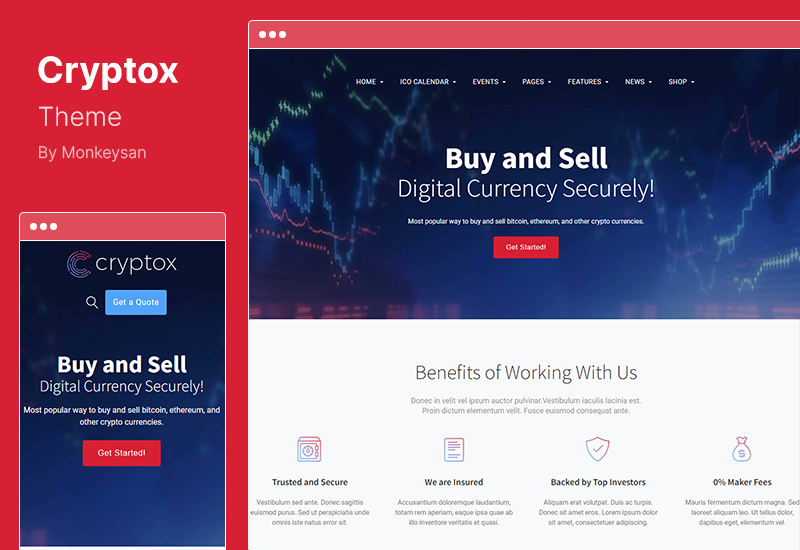 Motyw Cryptox - Motyw WordPress kryptowaluta