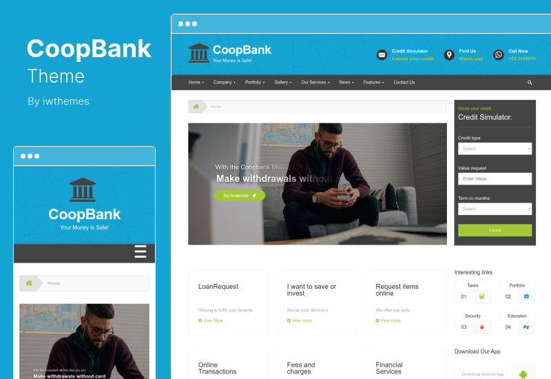 Thème CoopBank - Thème WordPress financier, bancaire et de crédits