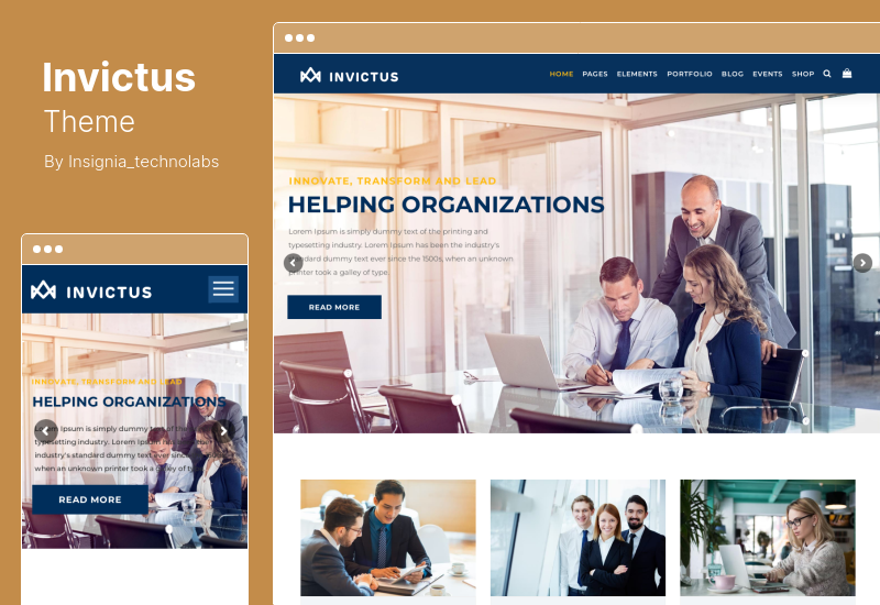 Invictus Theme - Kreatives Mehrzweck-WordPress-Theme