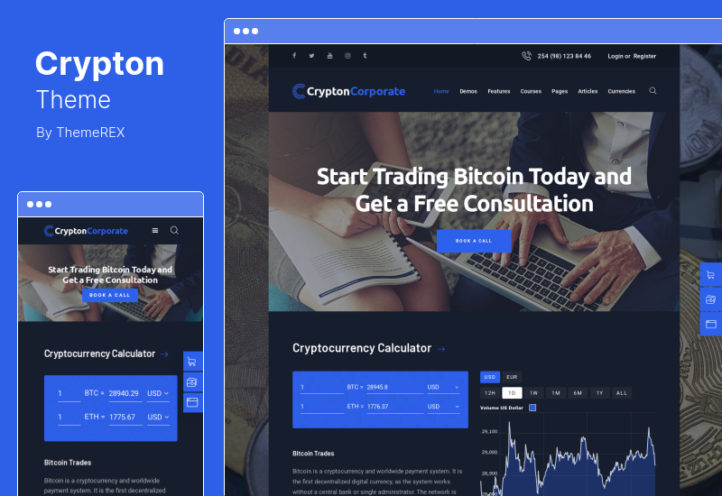 Crypton Theme - 一個多功能加密貨幣 ICO WordPress 主題