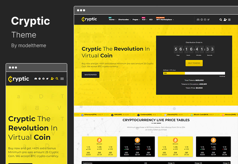 Thème Cryptic - Thème WordPress de crypto-monnaie