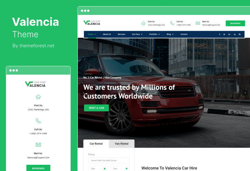 Valencia Theme - Tema de WordPress para alquiler de coches